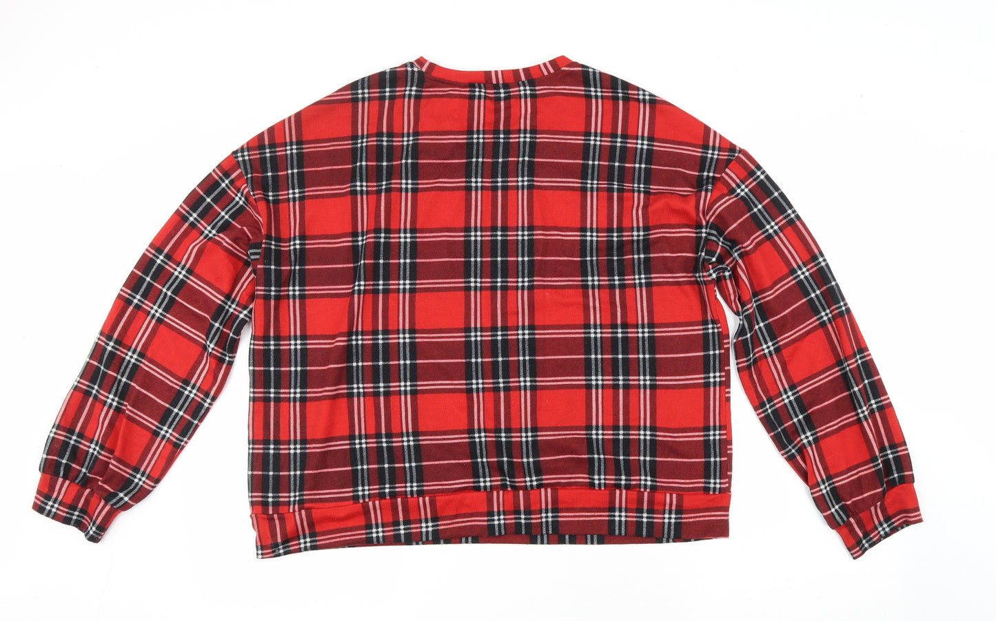 SheIn Womens Red Plaid Polyester Pullover Sweatshirt Size XL Pullover