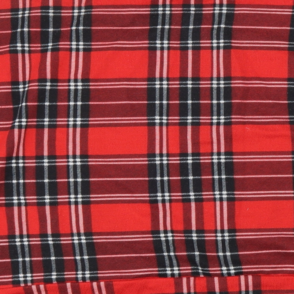 SheIn Womens Red Plaid Polyester Pullover Sweatshirt Size XL Pullover