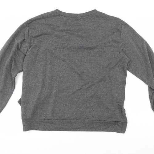 Preworn Womens Grey Polyester Basic T-Shirt Size M Round Neck