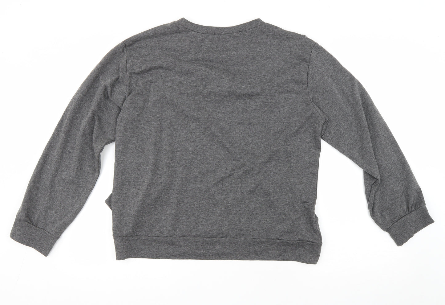 Preworn Womens Grey Polyester Basic T-Shirt Size M Round Neck