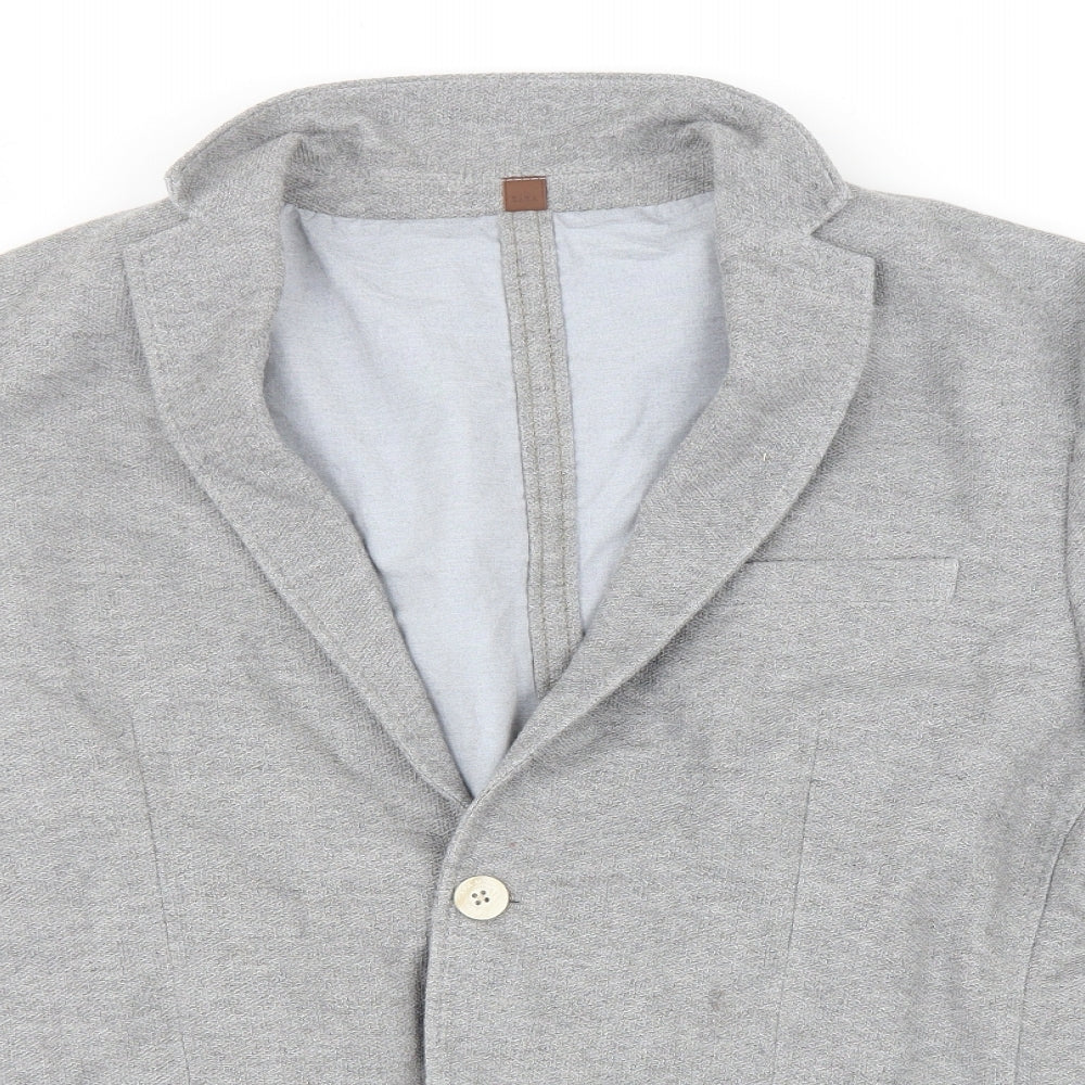 Zara Mens Grey Jacket Blazer Size 54 Button