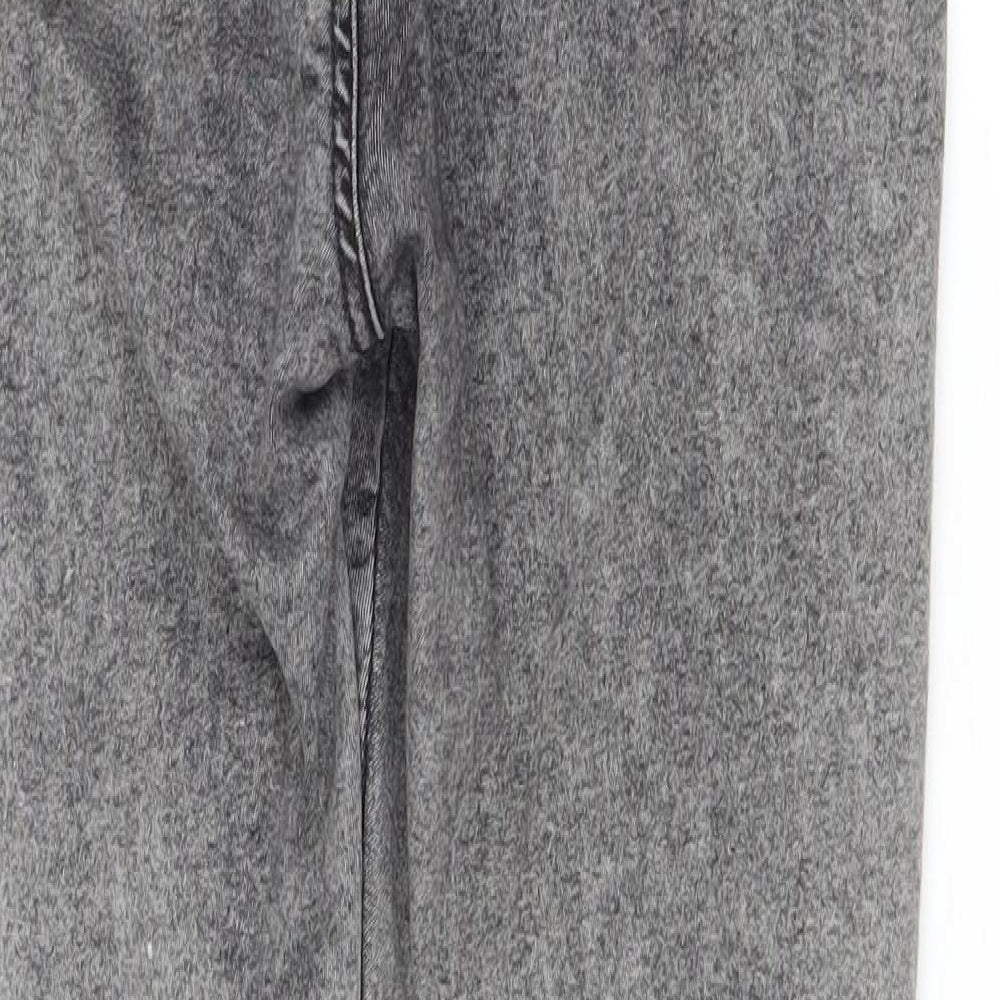 F&F Womens Grey Cotton Skinny Jeans Size 14 L29 in Regular Zip