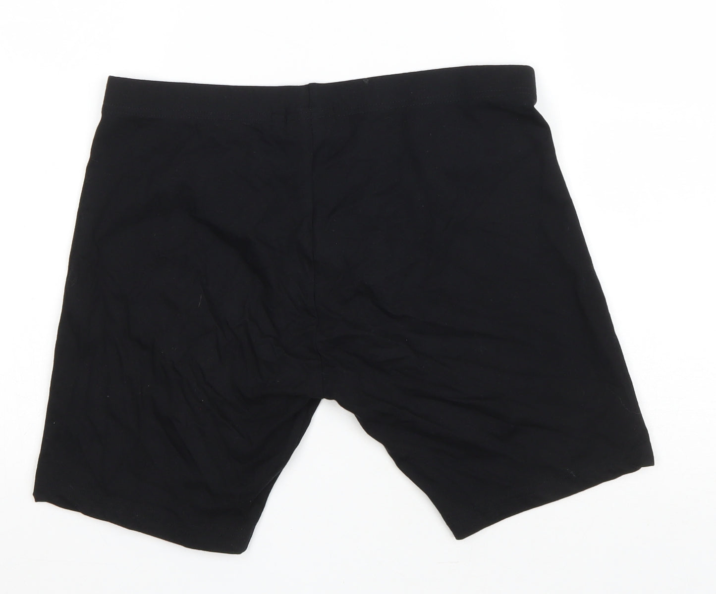 NEXT Girls Black Cotton Biker Shorts Size 16 Years Regular Drawstring