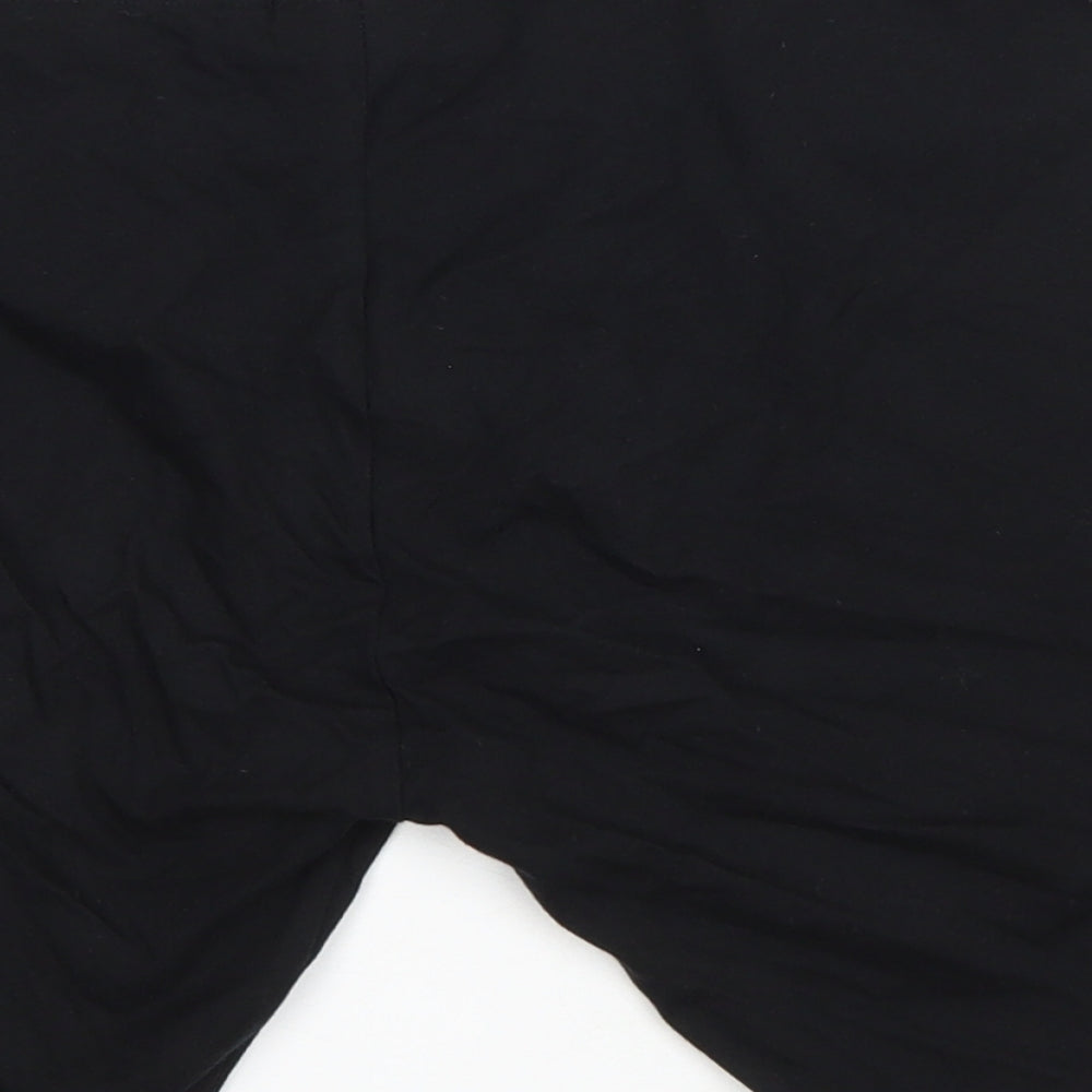 NEXT Girls Black Cotton Biker Shorts Size 16 Years Regular Drawstring