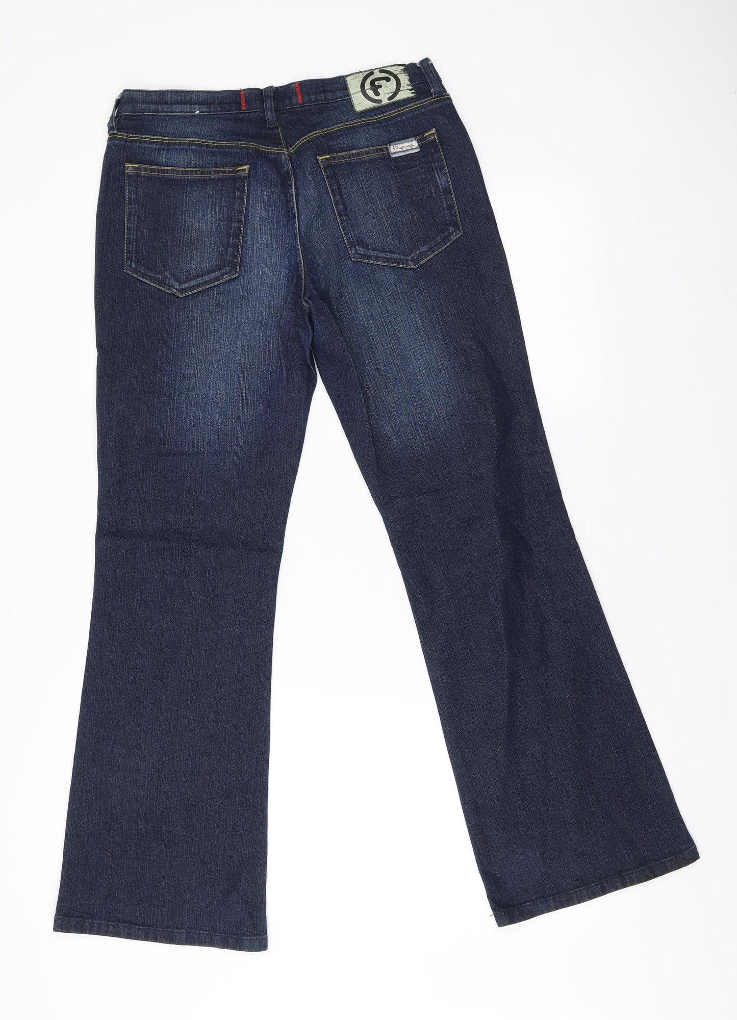 Firetrap Womens Blue Cotton Bootcut Jeans Size 32 in L30 in Regular Zip