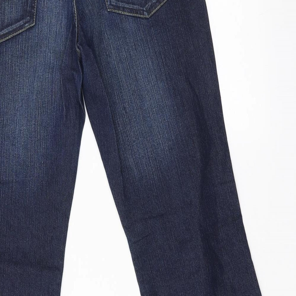 Firetrap Womens Blue Cotton Bootcut Jeans Size 32 in L30 in Regular Zip