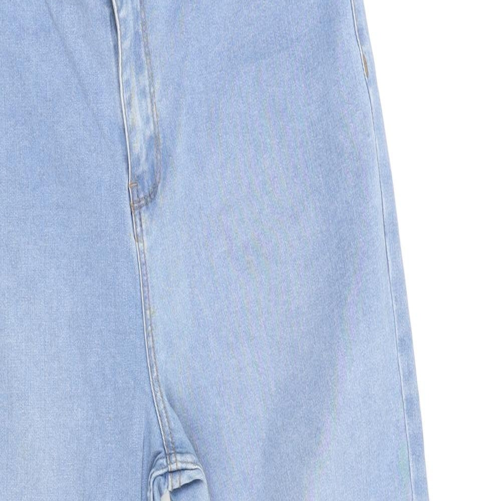 New Look Womens Blue Cotton Skinny Jeans Size 14 L25 in Regular Zip