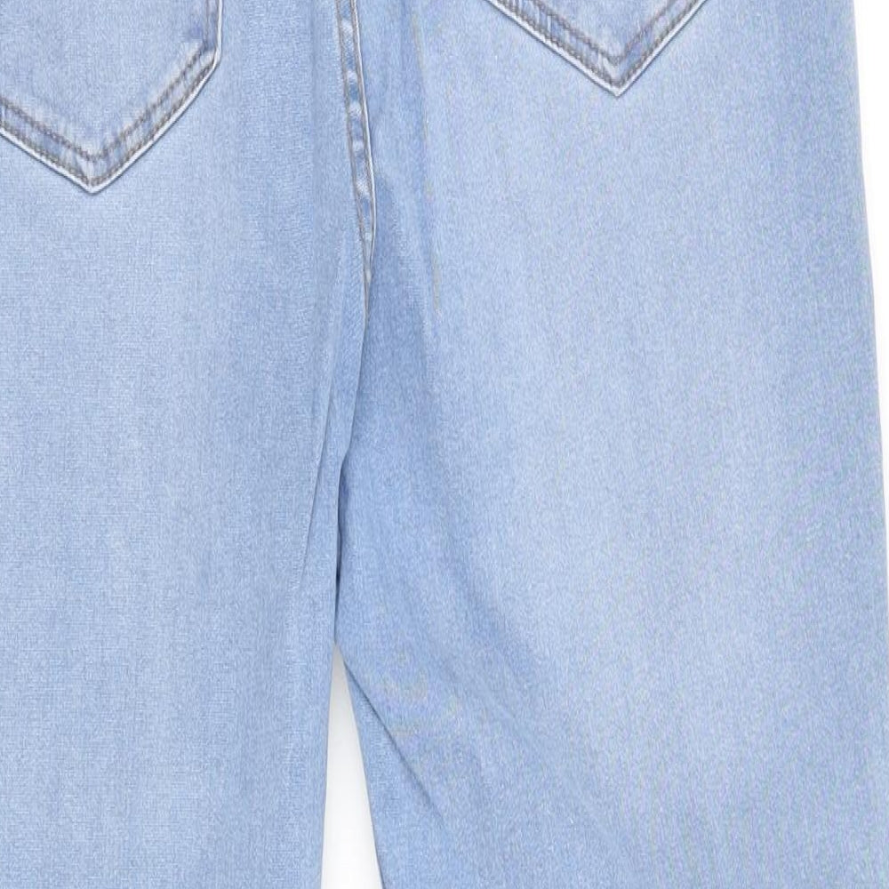 New Look Womens Blue Cotton Skinny Jeans Size 14 L25 in Regular Zip
