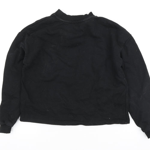 River Island Girls Black Polyester Pullover Sweatshirt Size 9-10 Years