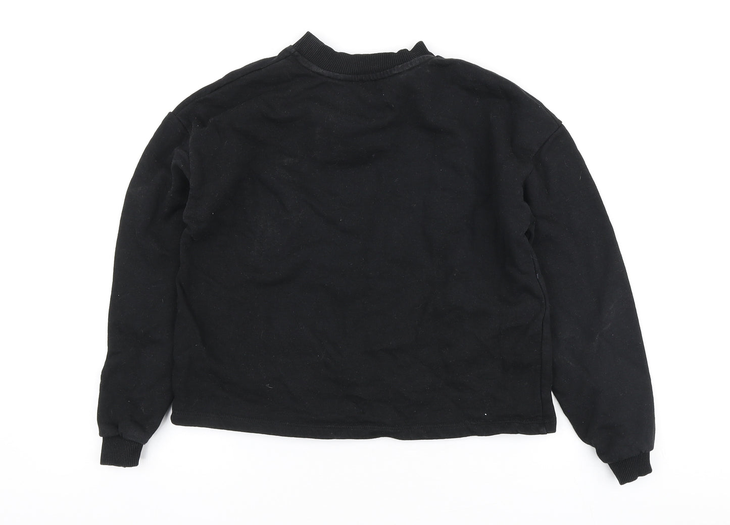 River Island Girls Black Polyester Pullover Sweatshirt Size 9-10 Years