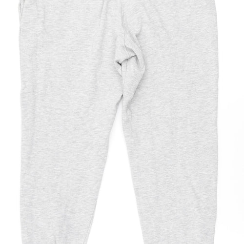 JACK & JONES Mens Grey Cotton Jogger Trousers Size L L26 in Regular Tie