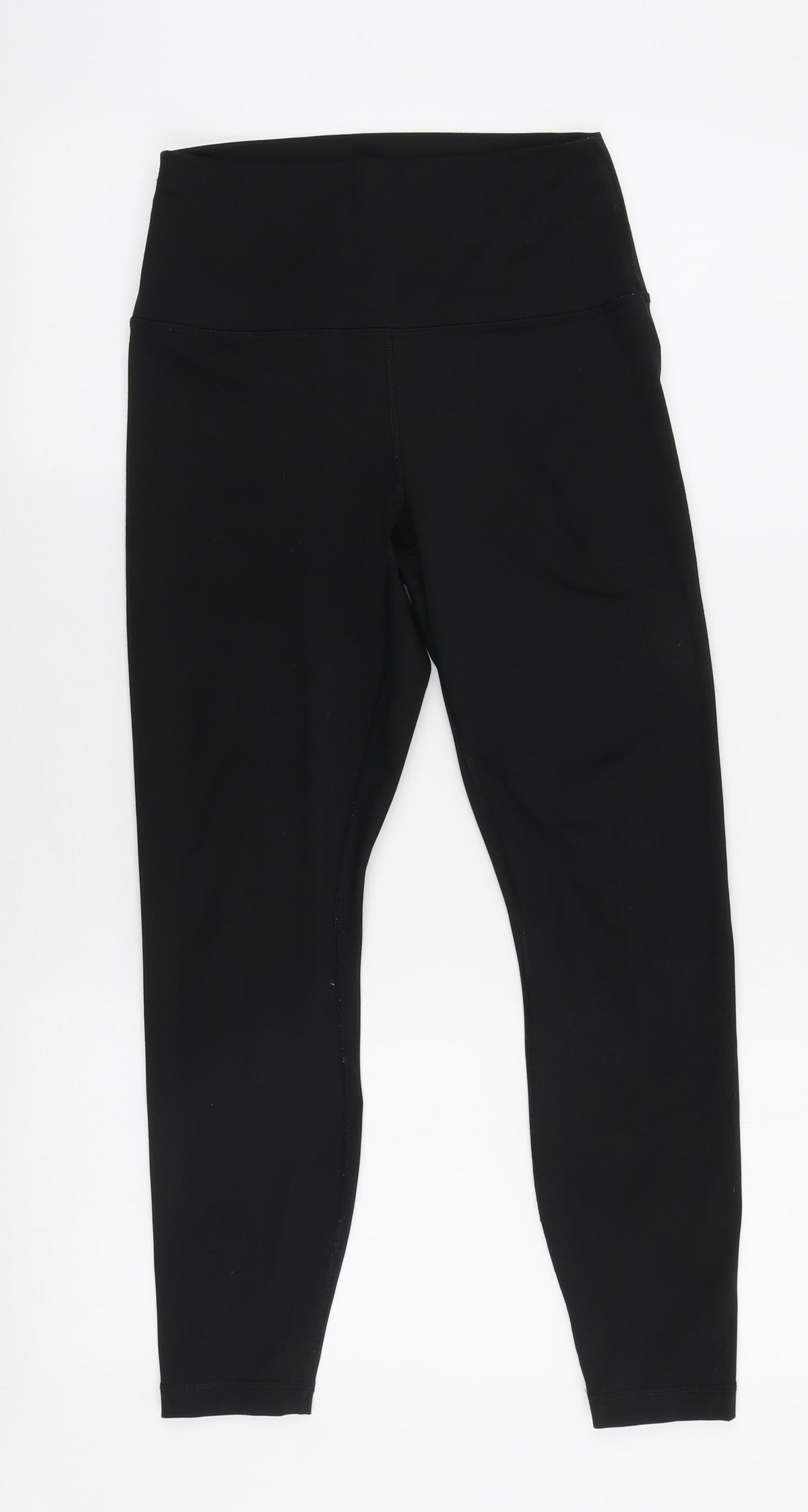 Reflex Womens Black Polyester Compression Leggings Size M L24 in Regular Pullover - Elasticated waist & cropped