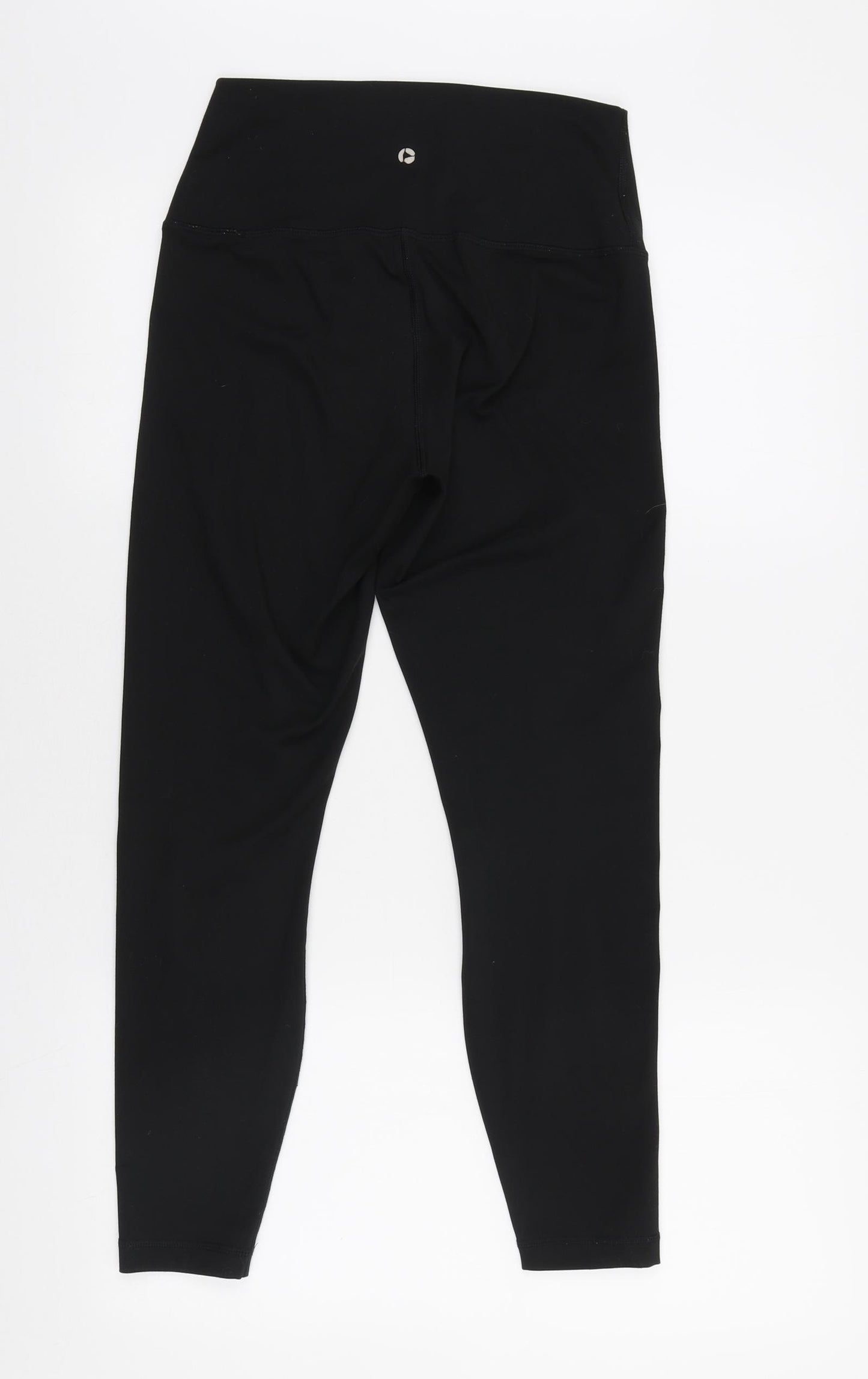 Reflex Womens Black Polyester Compression Leggings Size M L24 in Regular Pullover - Elasticated waist & cropped
