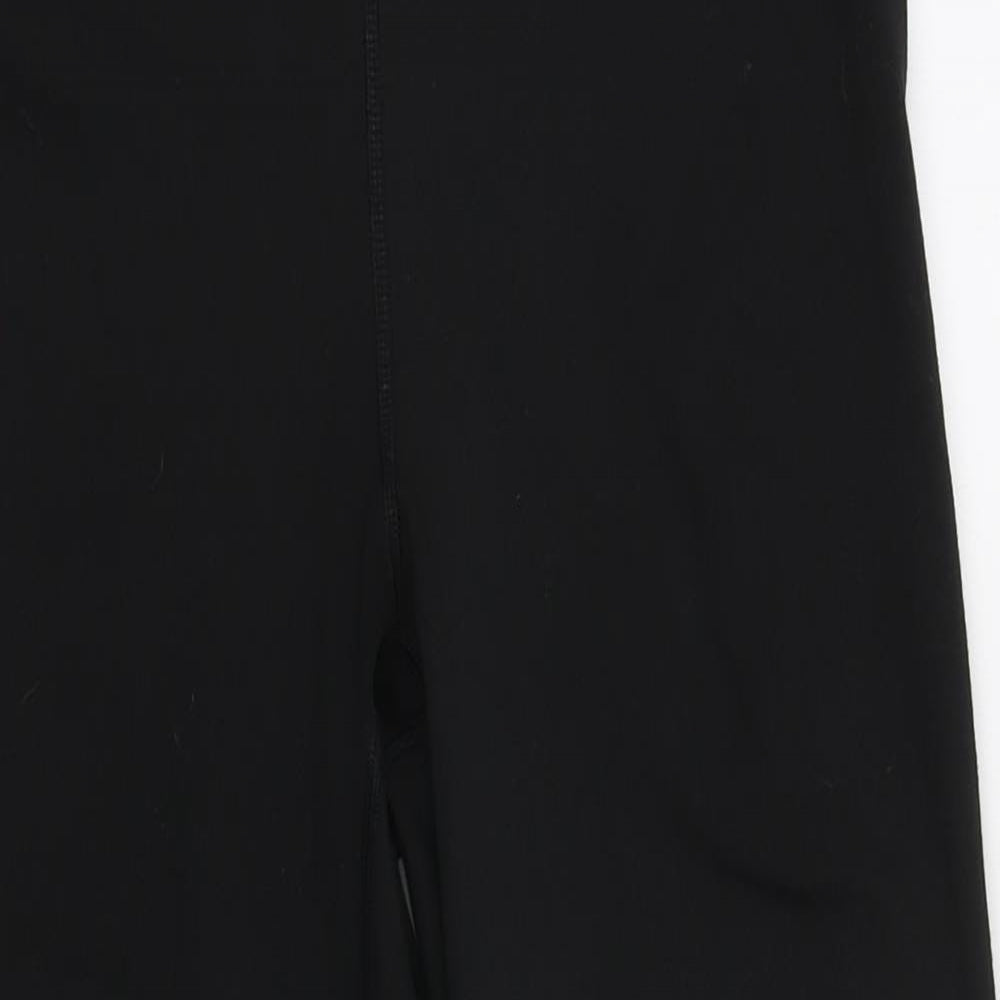 Reflex Womens Black Polyester Compression Leggings Size M L24 in Regular Pullover - Elasticated waist & cropped