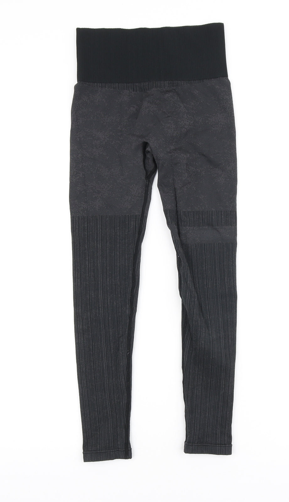persue fitness Womens Black Polyester Compression Leggings Size S L23 in Regular Pullover - Elasticated waist