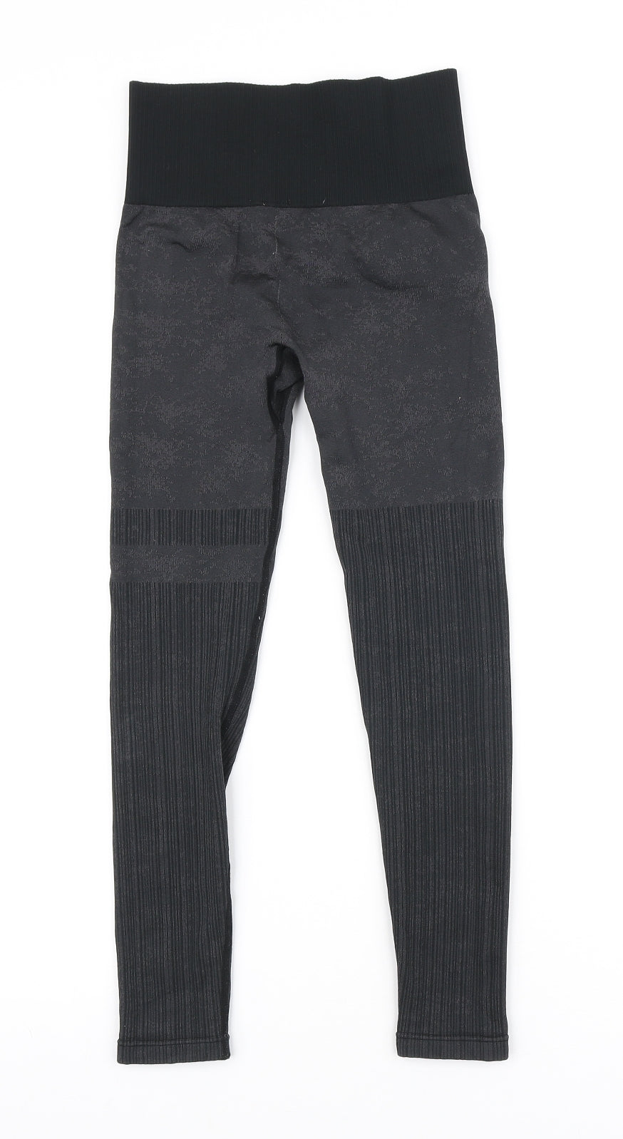 persue fitness Womens Black Polyester Compression Leggings Size S L23 in Regular Pullover - Elasticated waist