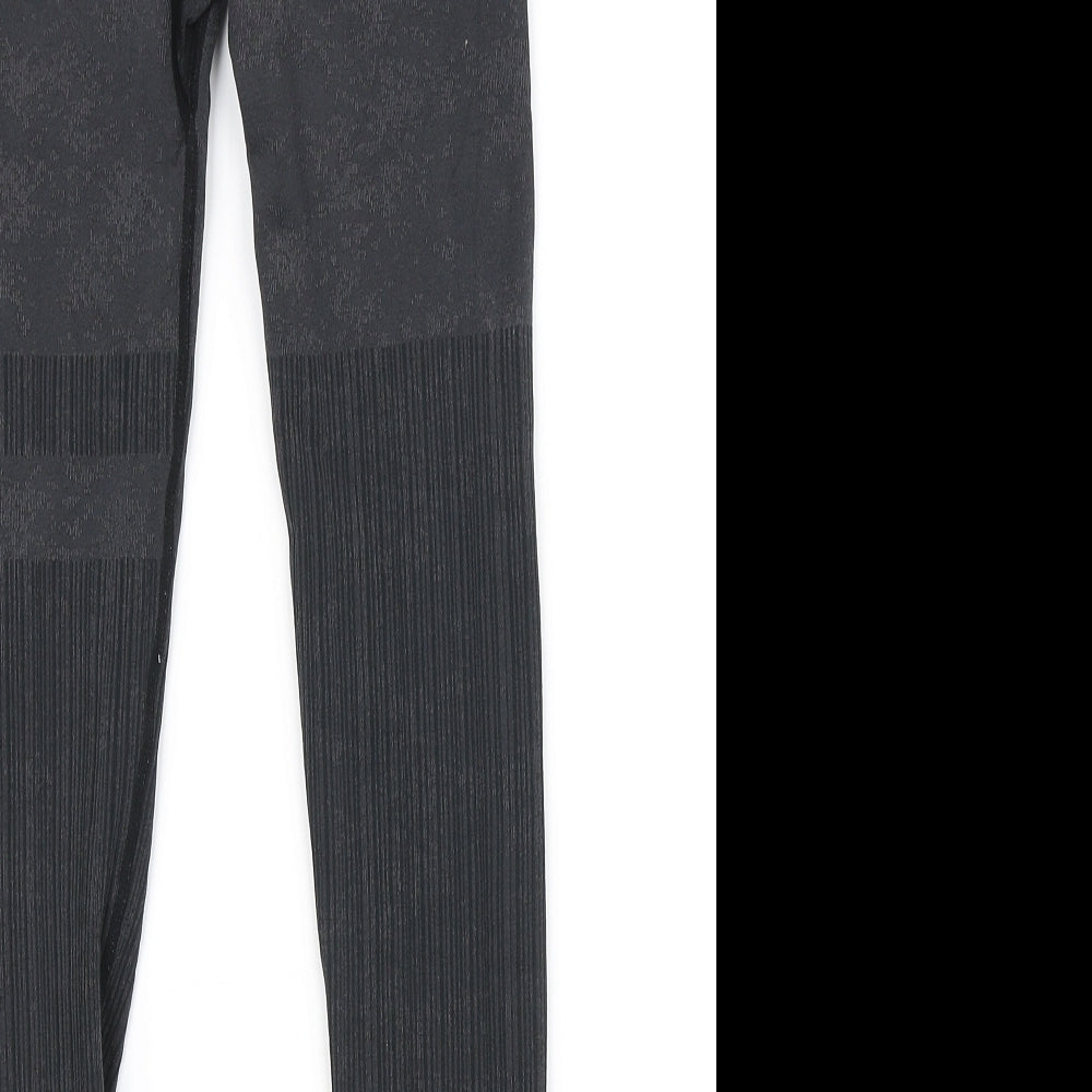 persue fitness Womens Black Polyester Compression Leggings Size S L23 in Regular Pullover - Elasticated waist