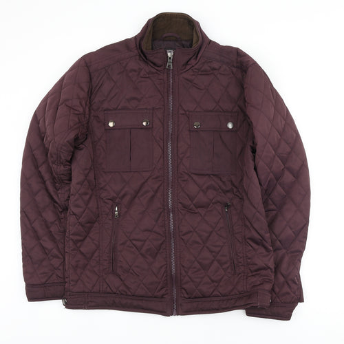 Dunnes Stores Womens Purple Quilted Coat Size M Zip