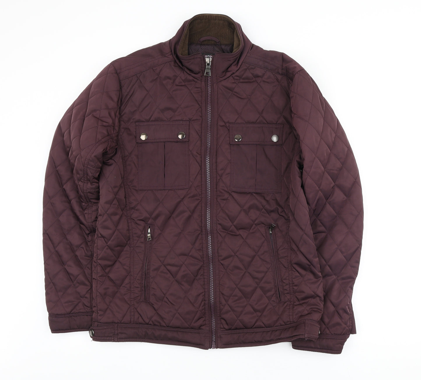 Dunnes Stores Womens Purple Quilted Coat Size M Zip