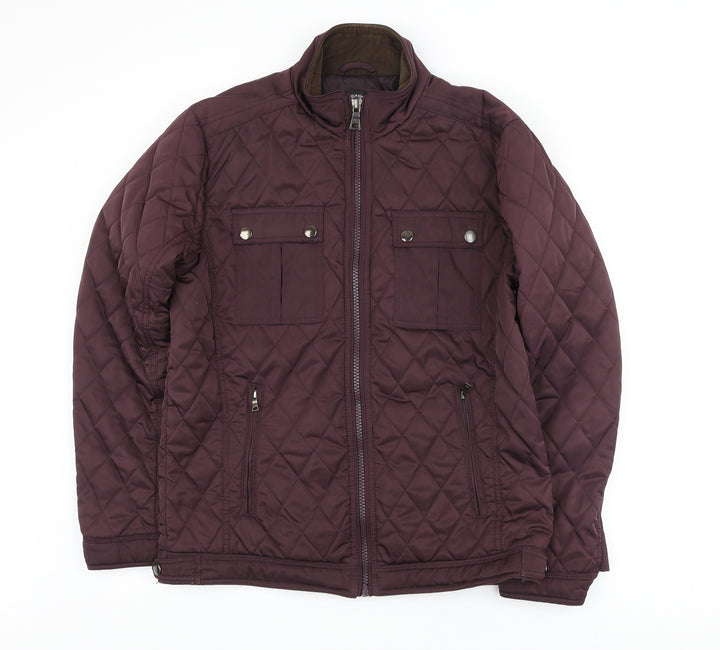Dunnes Stores Womens Purple Quilted Coat Size M Zip