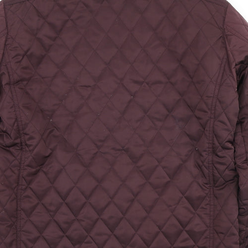 Dunnes Stores Womens Purple Quilted Coat Size M Zip