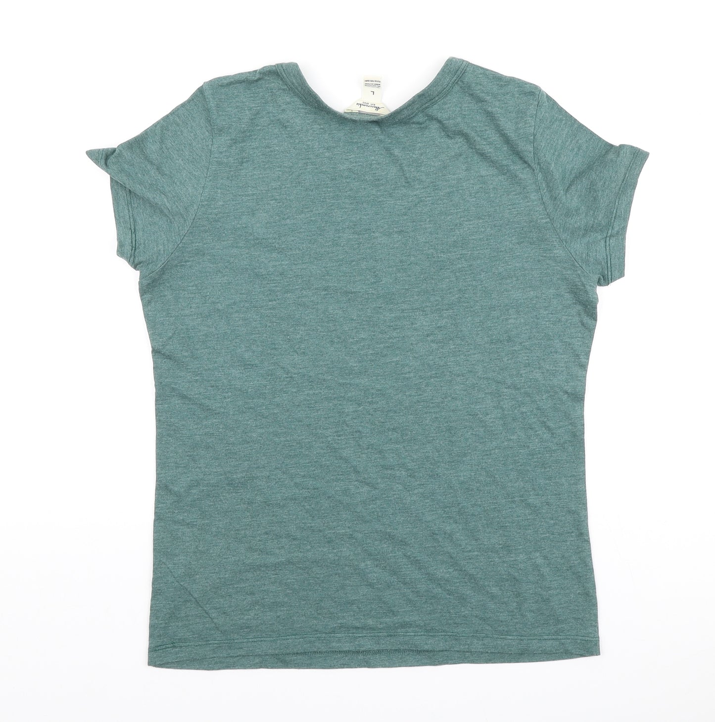 Abercrombie & Fitch Womens Green Cotton Basic T-Shirt Size L Round Neck