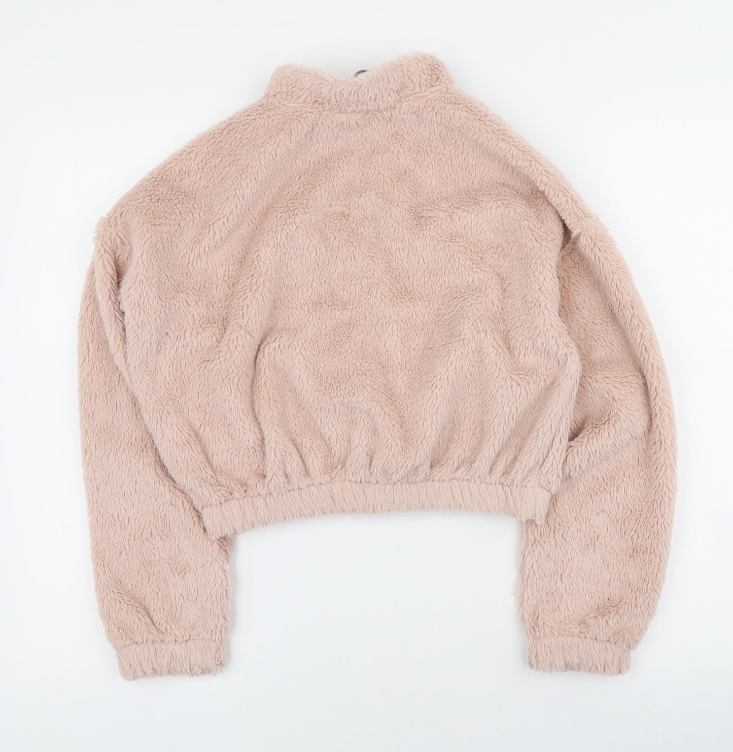 New Look Girls Pink Polyester Pullover Sweatshirt Size 12-13 Years Zip - 1/4 Zip fluffy