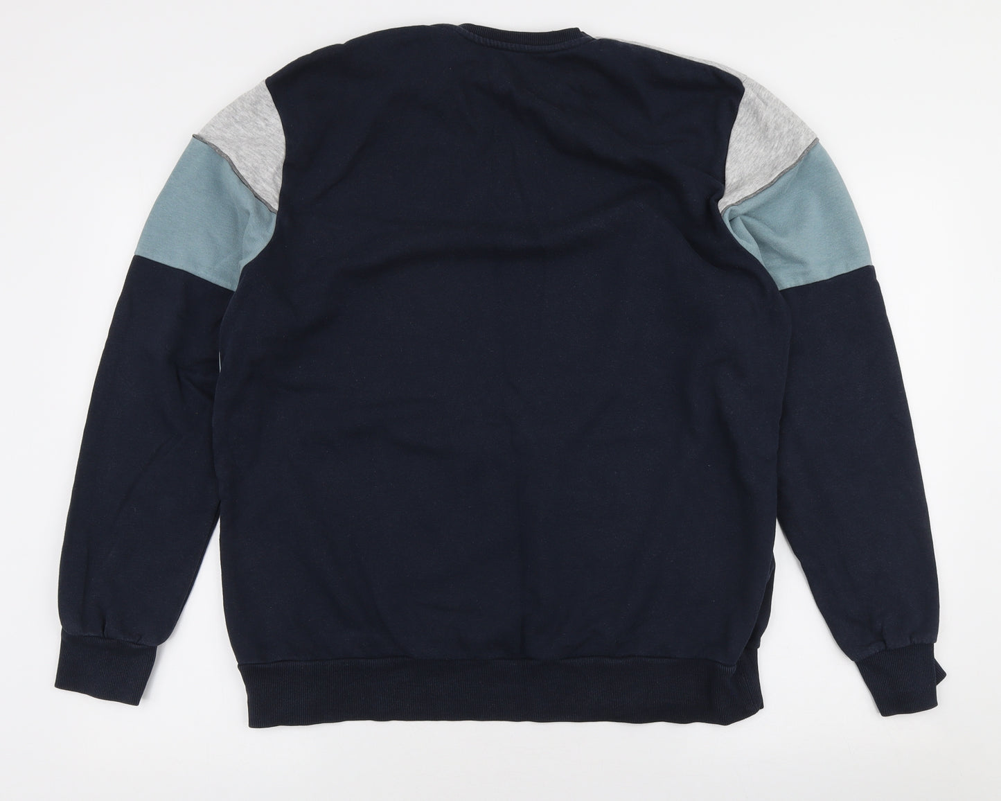 George Mens Blue Cotton Pullover Sweatshirt Size L - Colourblock