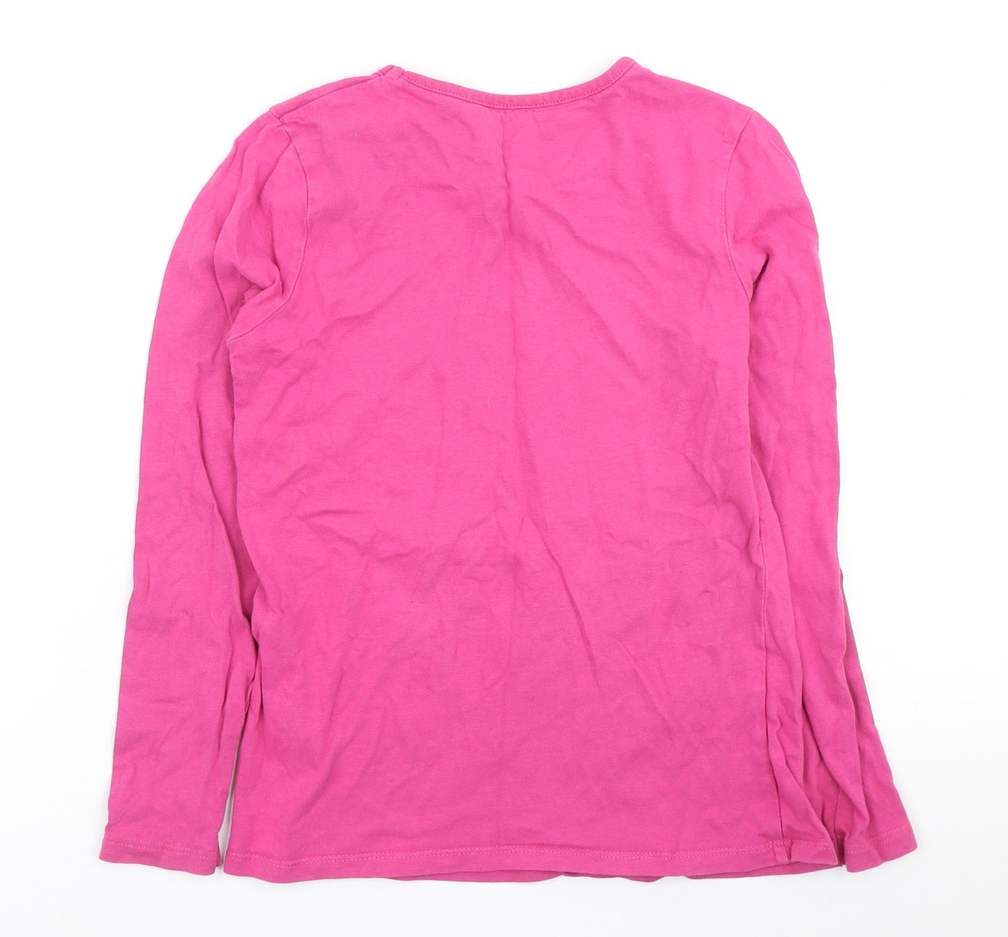 George Girls Pink Cotton Pullover Casual Size 9-10 Years Round Neck - Embellished sleeve detail