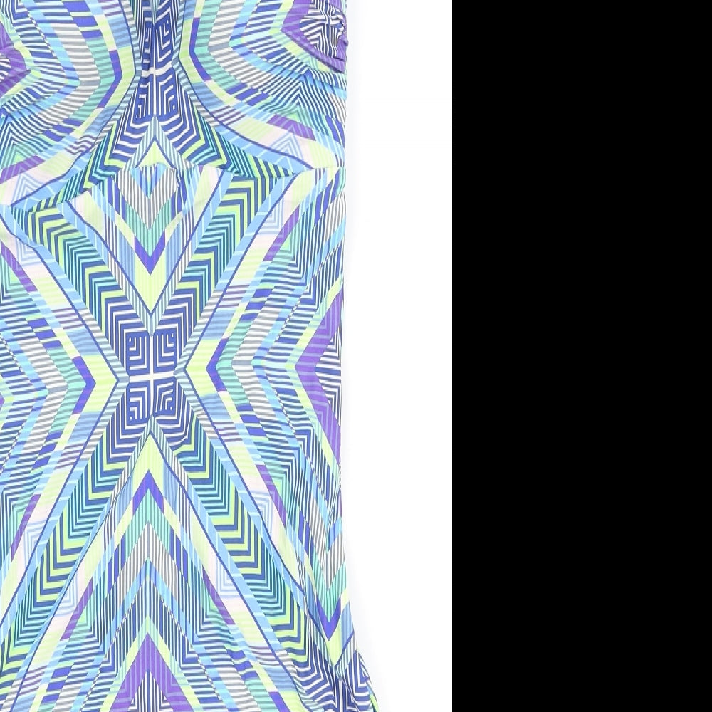 NEXT Womens Multicoloured Geometric Nylon Bikini Size 10 - Neon