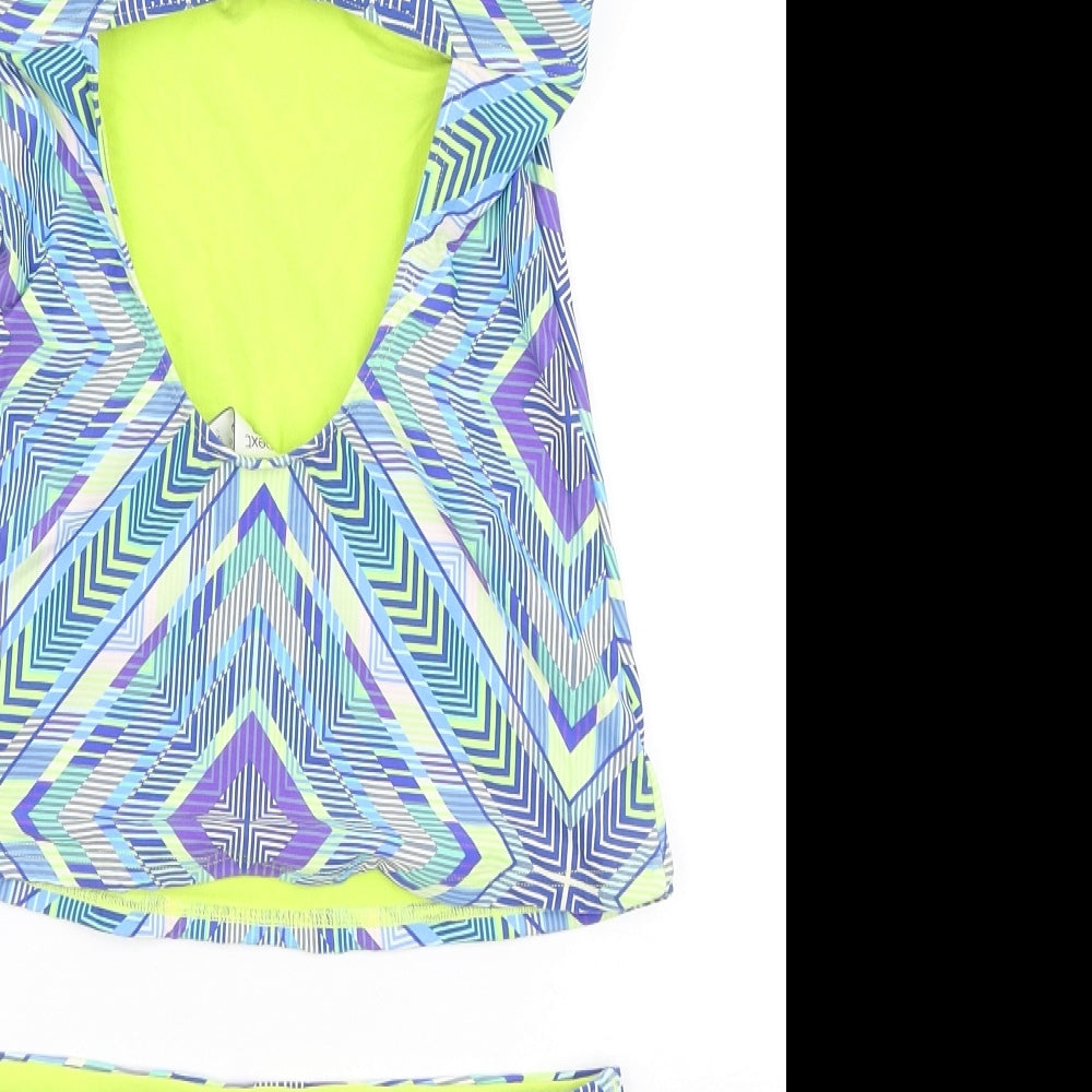 NEXT Womens Multicoloured Geometric Nylon Bikini Size 10 - Neon