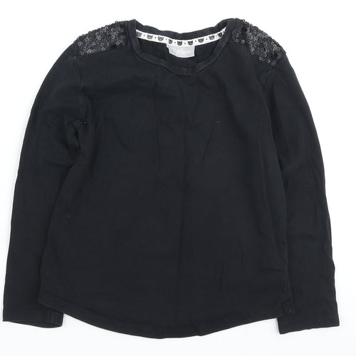 I love Girlswear Girls Black Cotton Basic Casual Size 8 Years Round Neck - Sequin detail