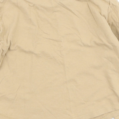 I love Girlswear Girls Ivory Cotton Basic T-Shirt Size 9 Years Round Neck - Sequin detail