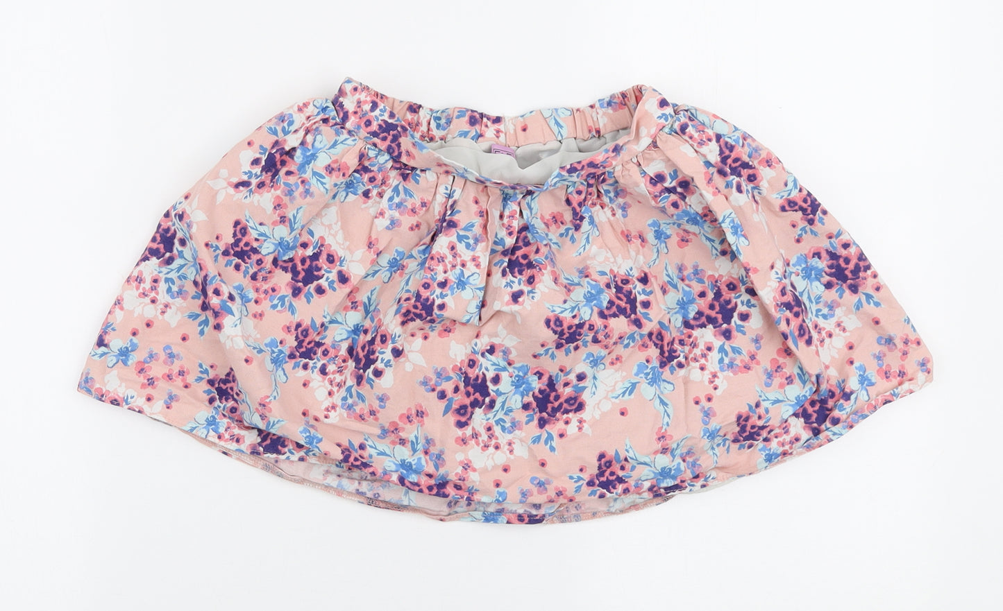 F&F Girls Pink Floral Cotton Skater Skirt Size 6-7 Years Regular
