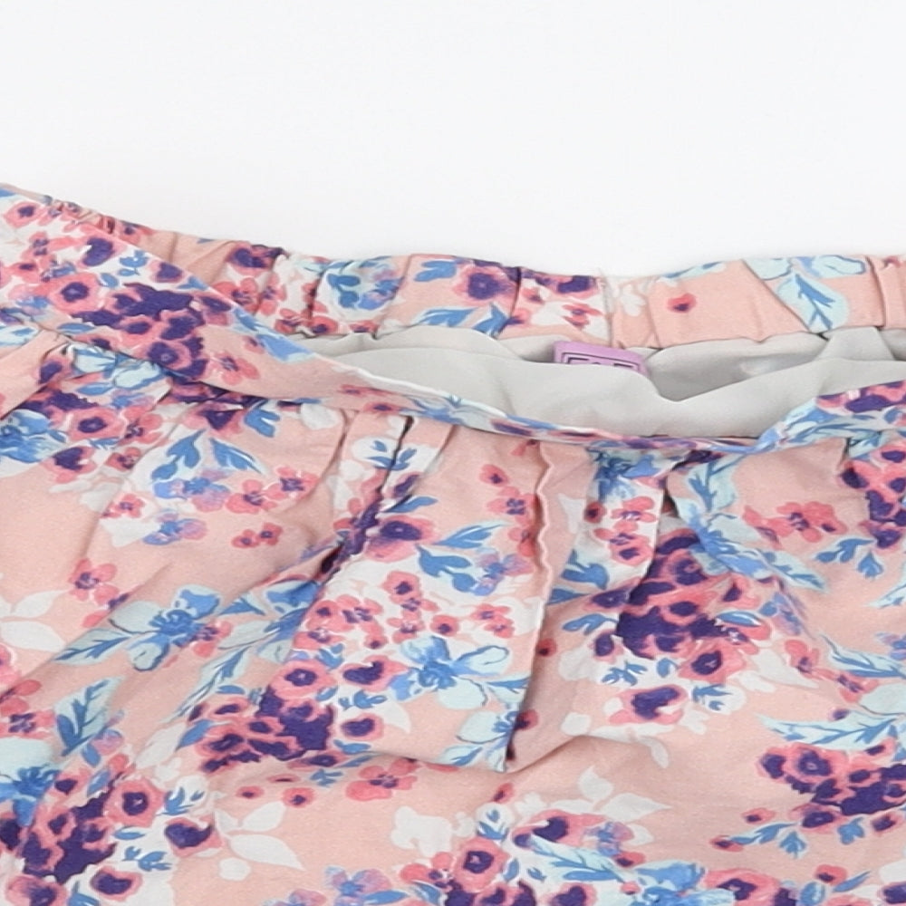F&F Girls Pink Floral Cotton Skater Skirt Size 6-7 Years Regular