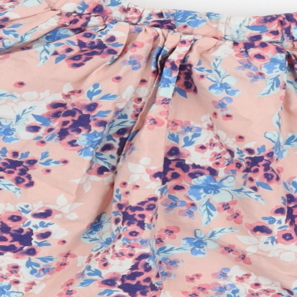 F&F Girls Pink Floral Cotton Skater Skirt Size 6-7 Years Regular