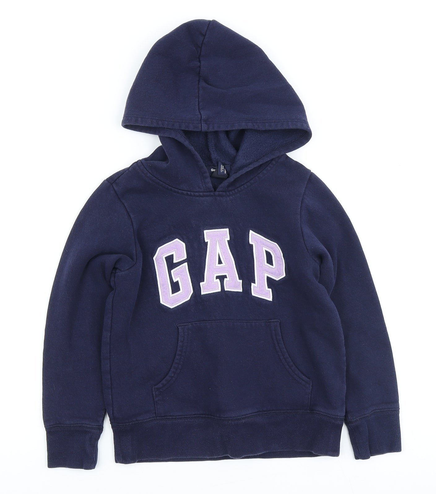 Gap Girls Blue Polyester Henley Hoodie Size 6-7 Years