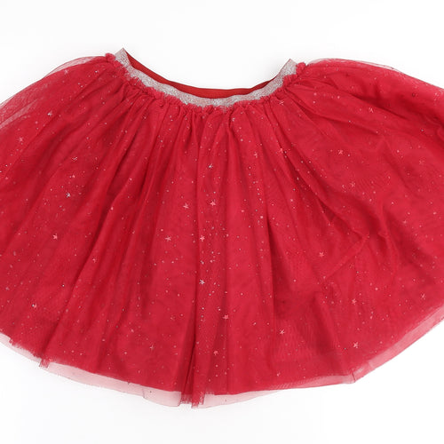 Matalan Girls Red Polyester Tutu Skirt Size 7 Years Regular - Sparkle Effect
