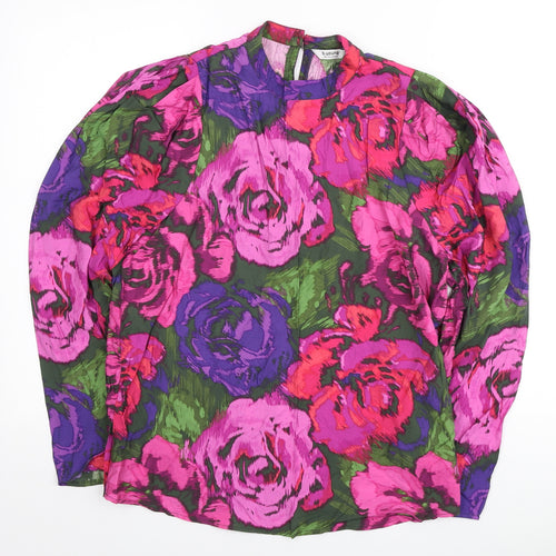 b.young Womens Multicoloured Floral Viscose Tunic Blouse Size XS Round Neck