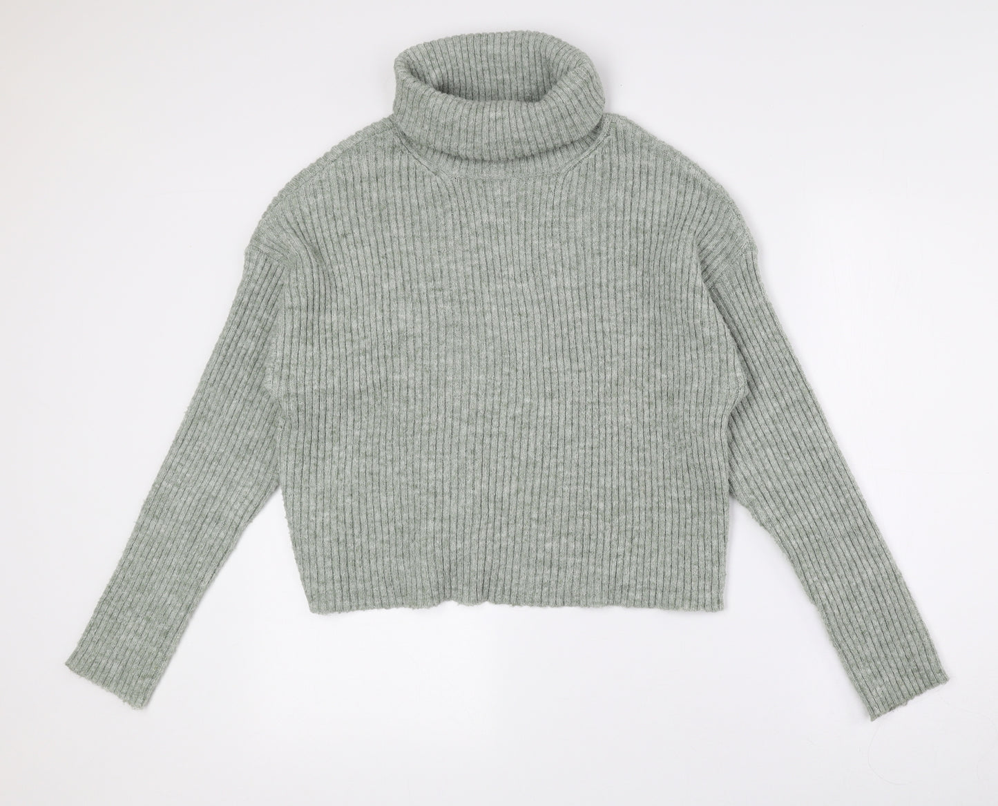 New Look Womens Grey Roll Neck Polyester Pullover Jumper Size M