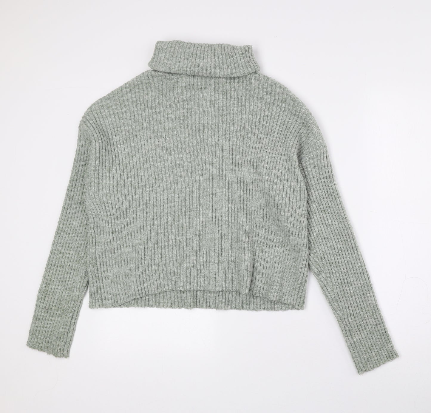 New Look Womens Grey Roll Neck Polyester Pullover Jumper Size M