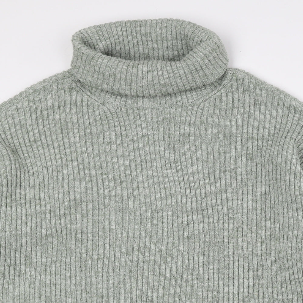 New Look Womens Grey Roll Neck Polyester Pullover Jumper Size M