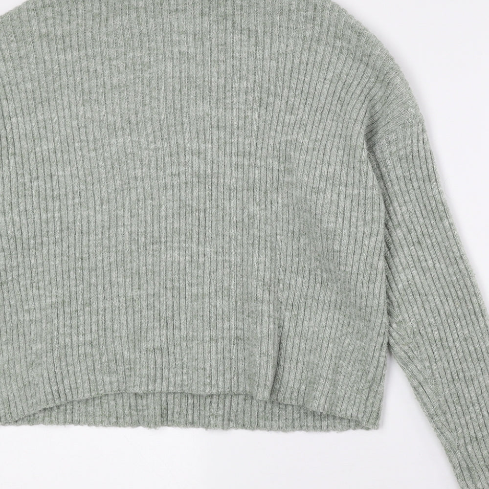 New Look Womens Grey Roll Neck Polyester Pullover Jumper Size M