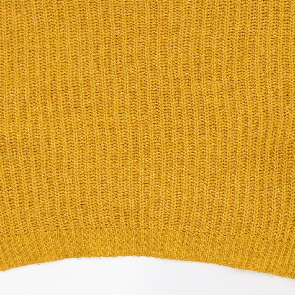 New Look Womens Yellow Crew Neck Acrylic Pullover Jumper Size M