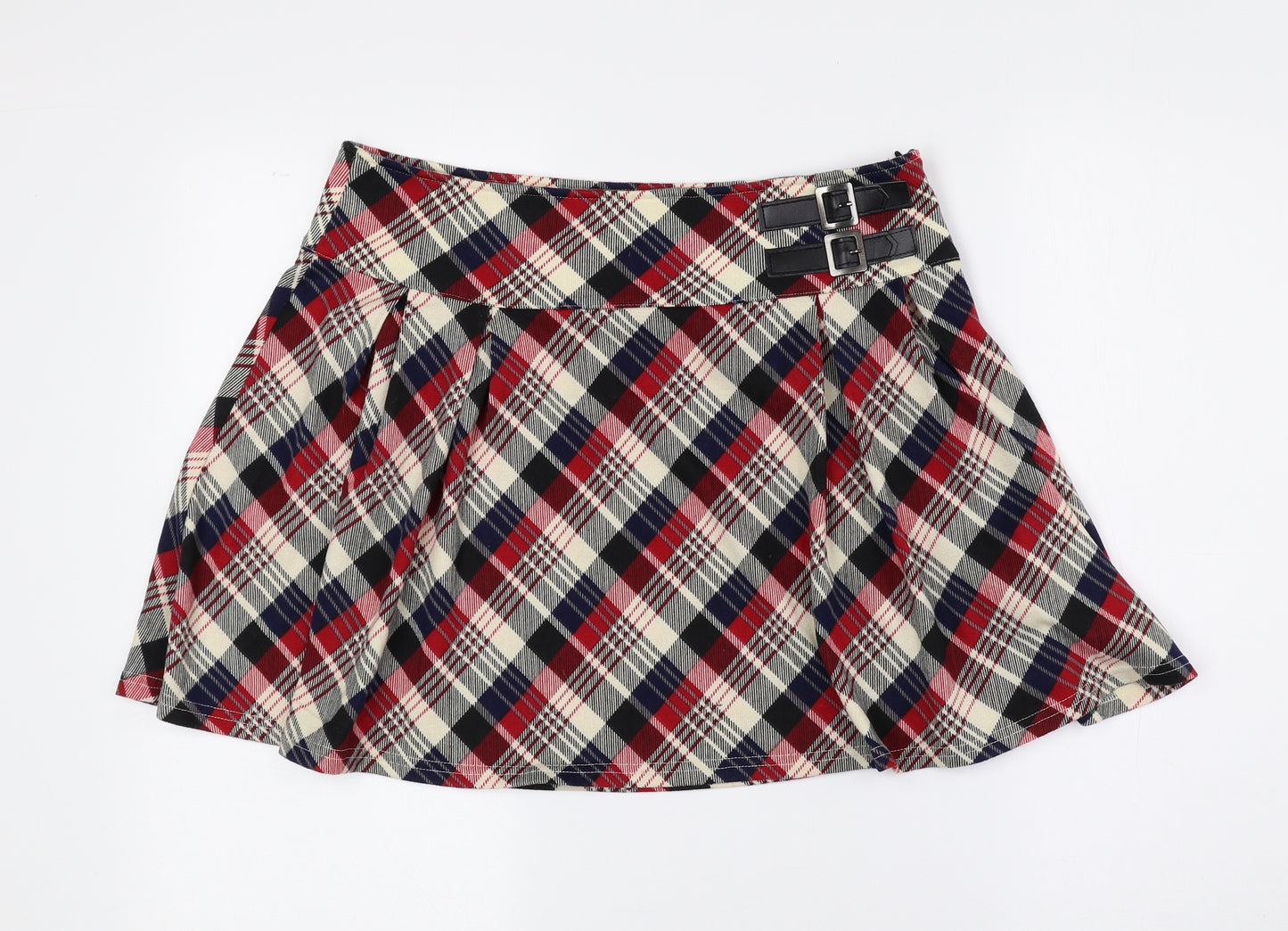 Atmosphere Womens Multicoloured Plaid Polyester Mini Skirt Size 12 Zip