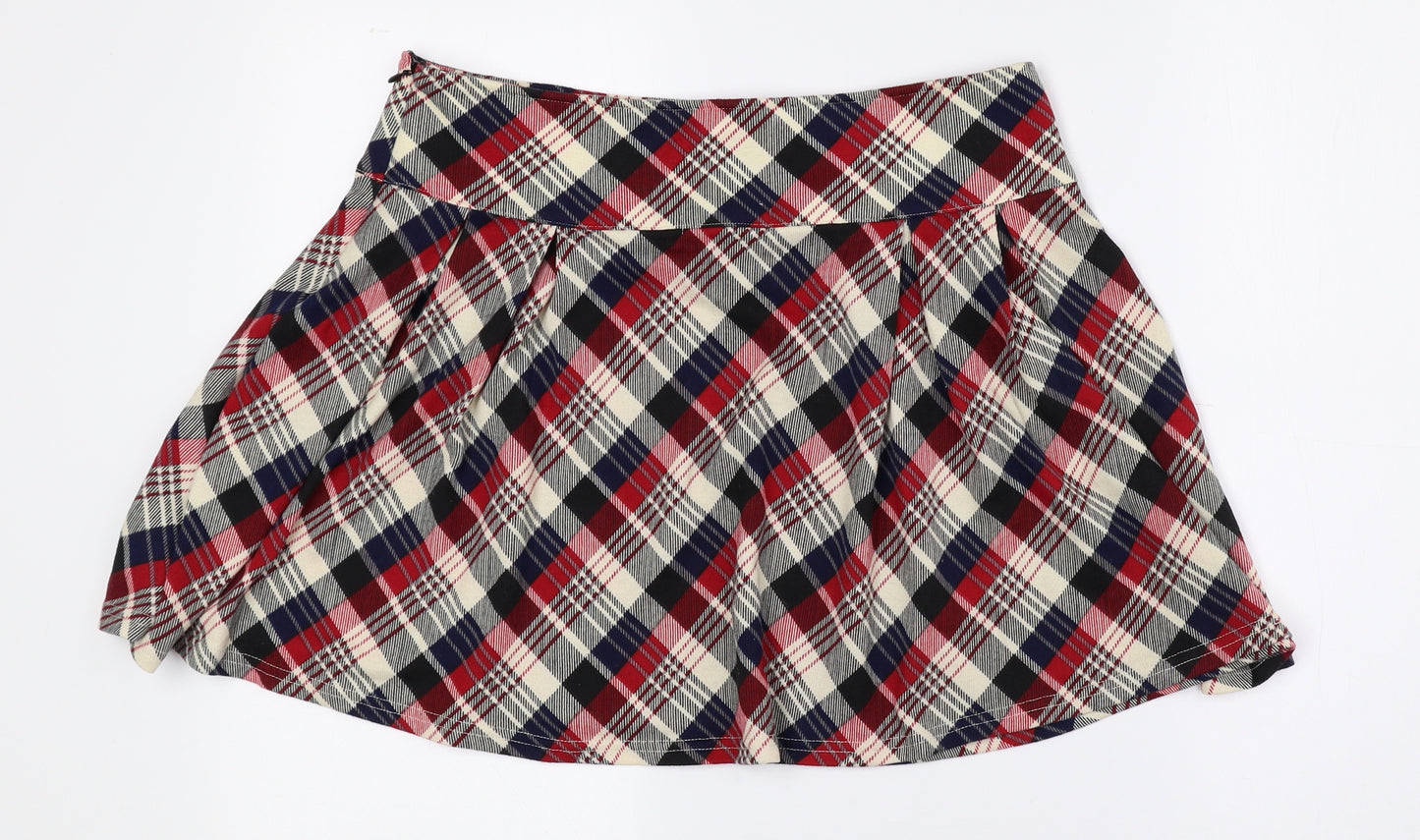 Atmosphere Womens Multicoloured Plaid Polyester Mini Skirt Size 12 Zip