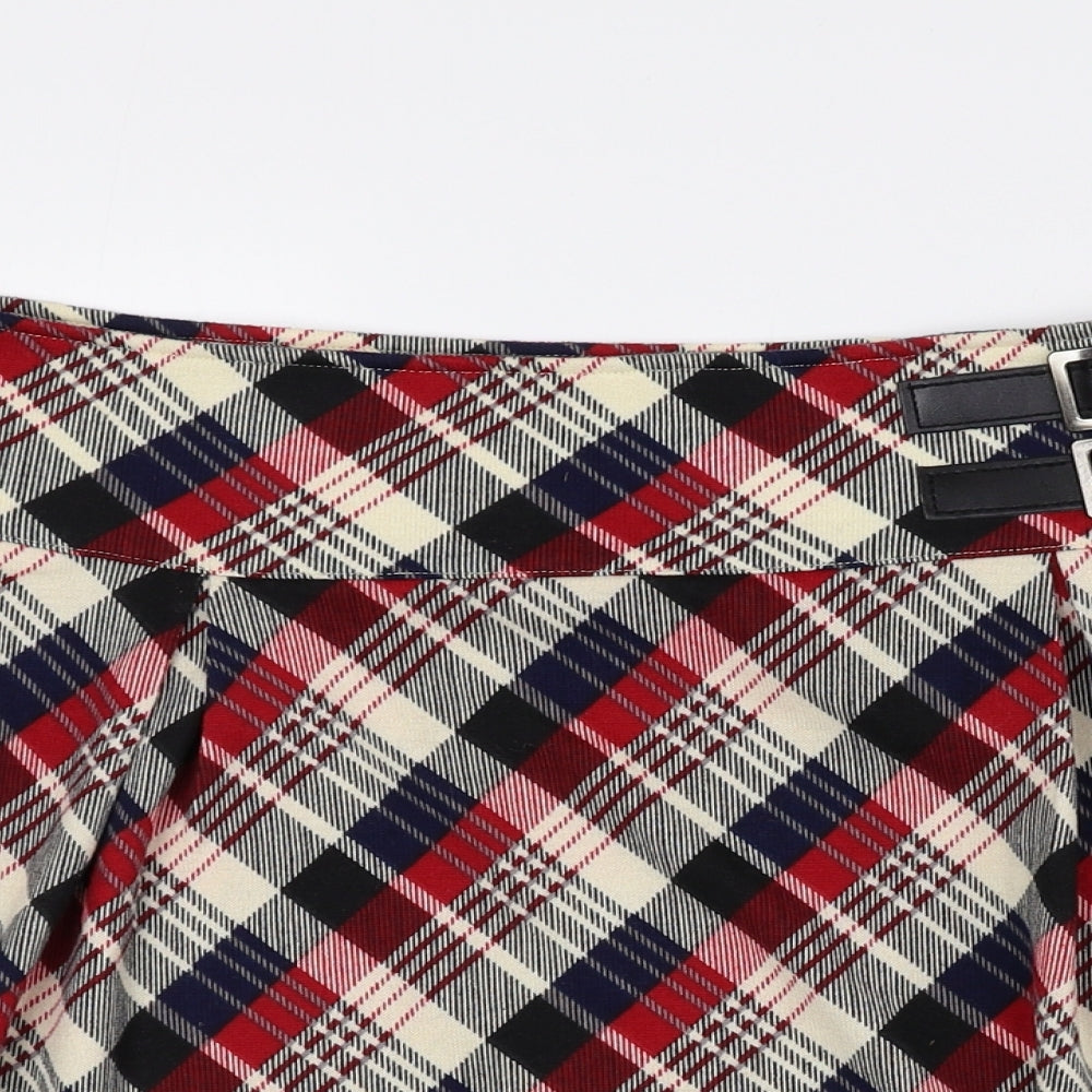 Atmosphere Womens Multicoloured Plaid Polyester Mini Skirt Size 12 Zip