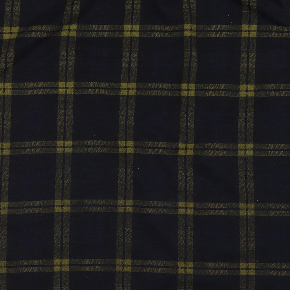 New Look Womens Blue Plaid Polyester Bandage Skirt Size 10