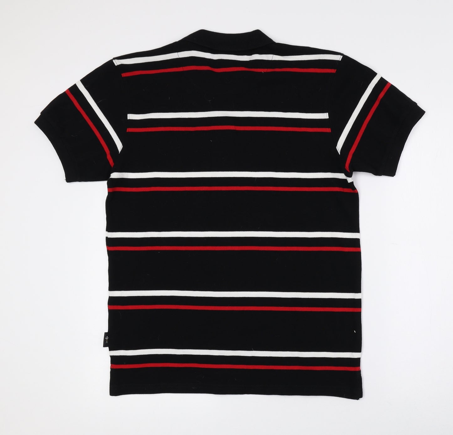 Welsh Rugby Union Mens Multicoloured Striped 100% Cotton Polo Size S Collared Button - Rugby