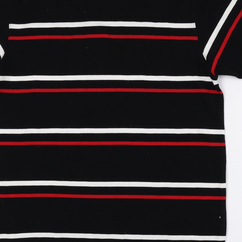 Welsh Rugby Union Mens Multicoloured Striped 100% Cotton Polo Size S Collared Button - Rugby